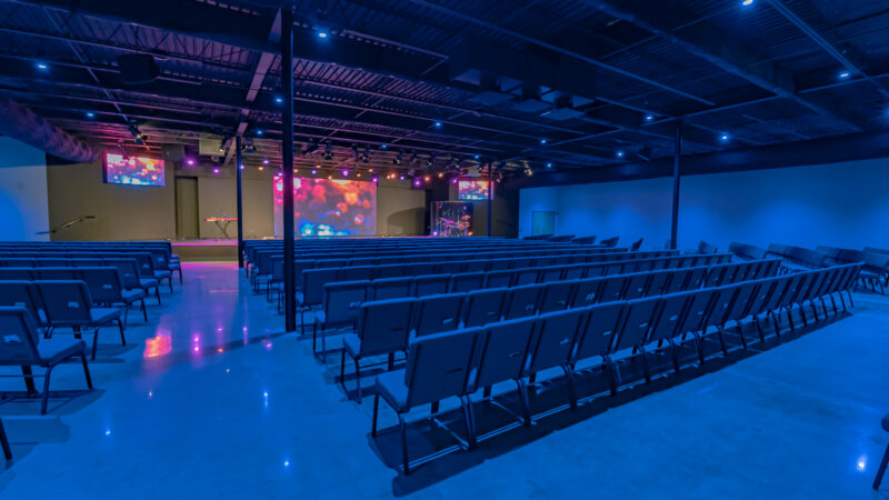 contemporary worship auditorium
